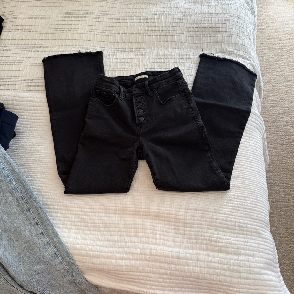 Good American Black Button-Fly Women's Jeans
